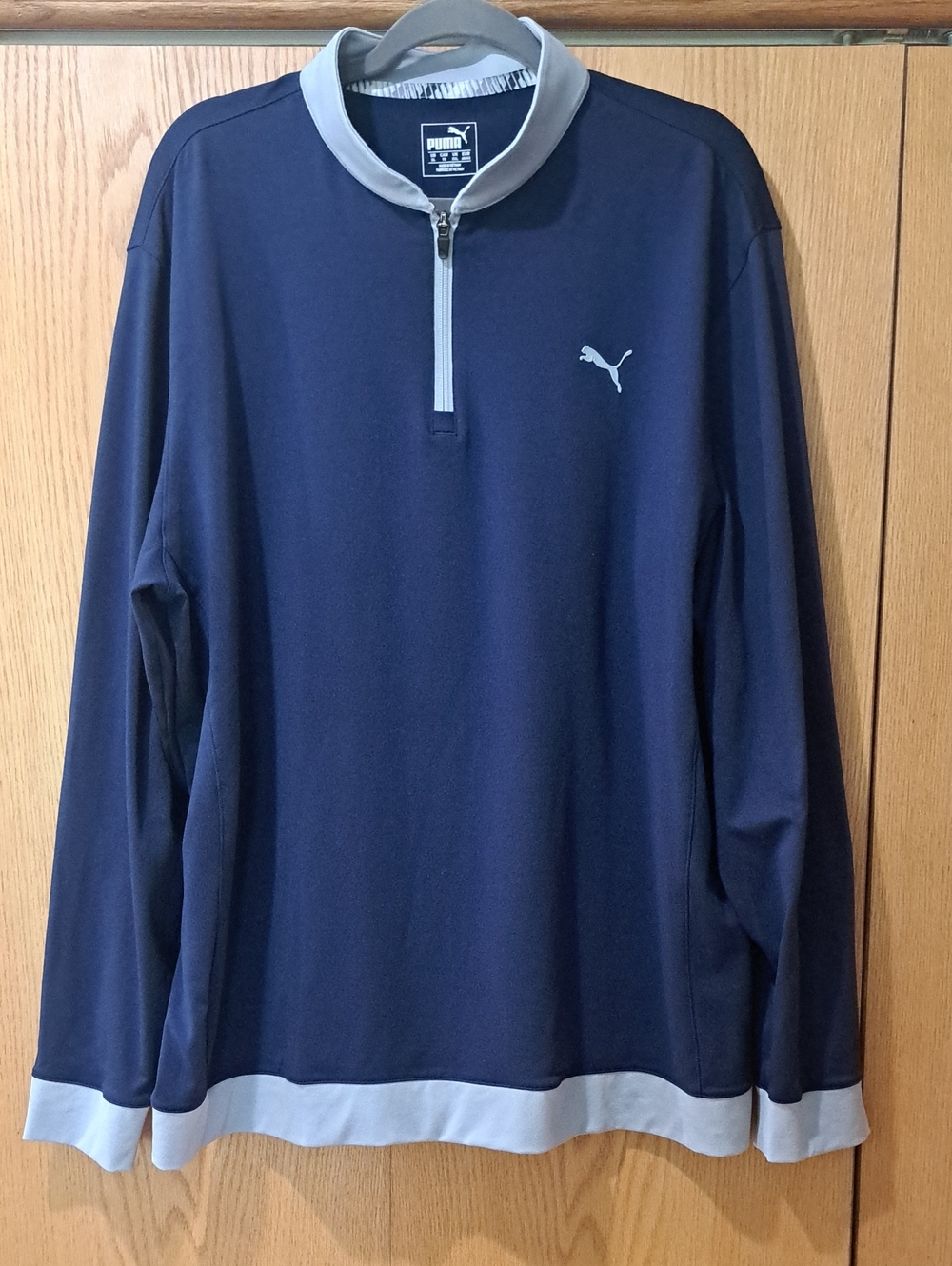 Puma Navy and Light Gray Quarter-Zip Pullover